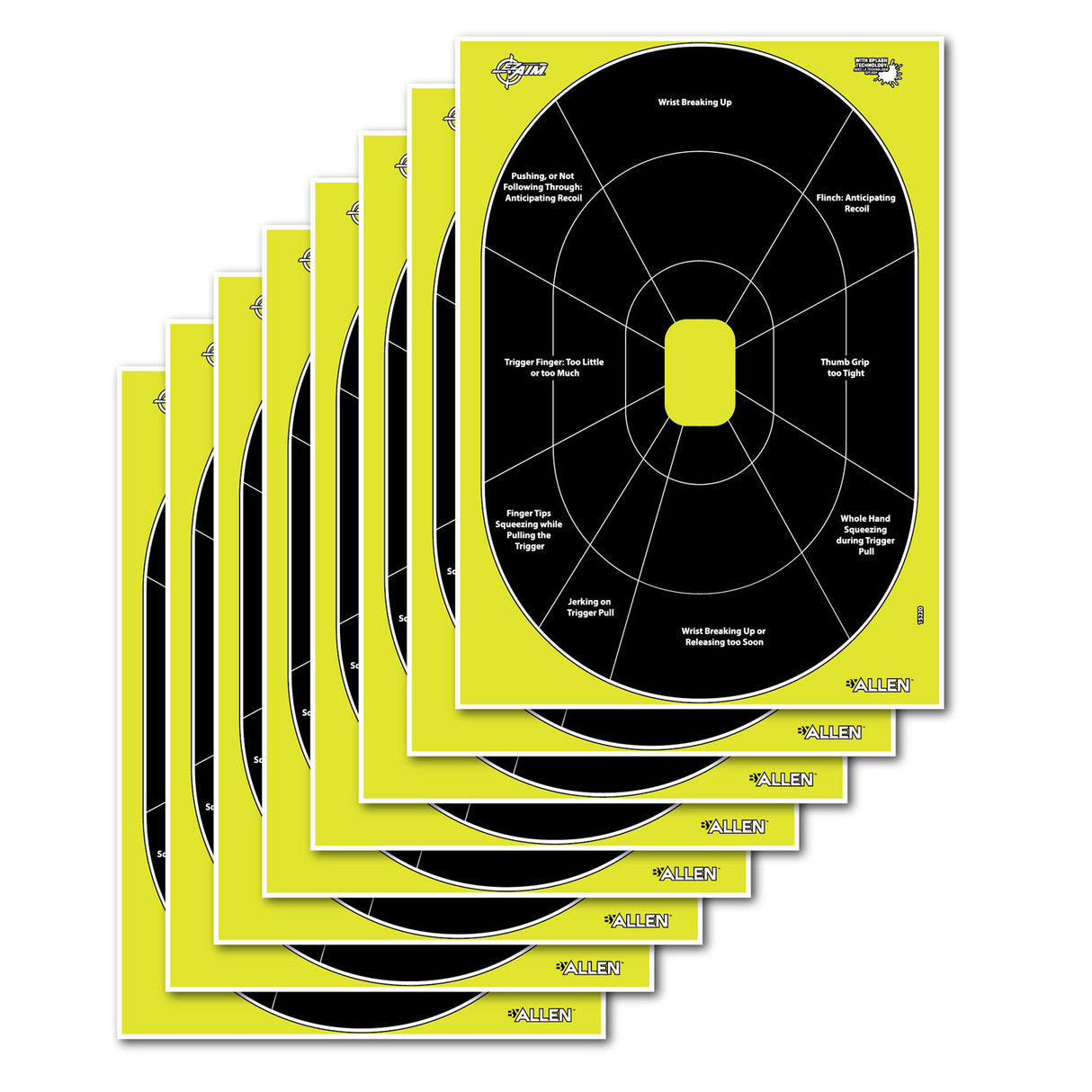 EzAim Splash Handgun Trainer Paper Target 12x18 8 pk. | EZ-AIM