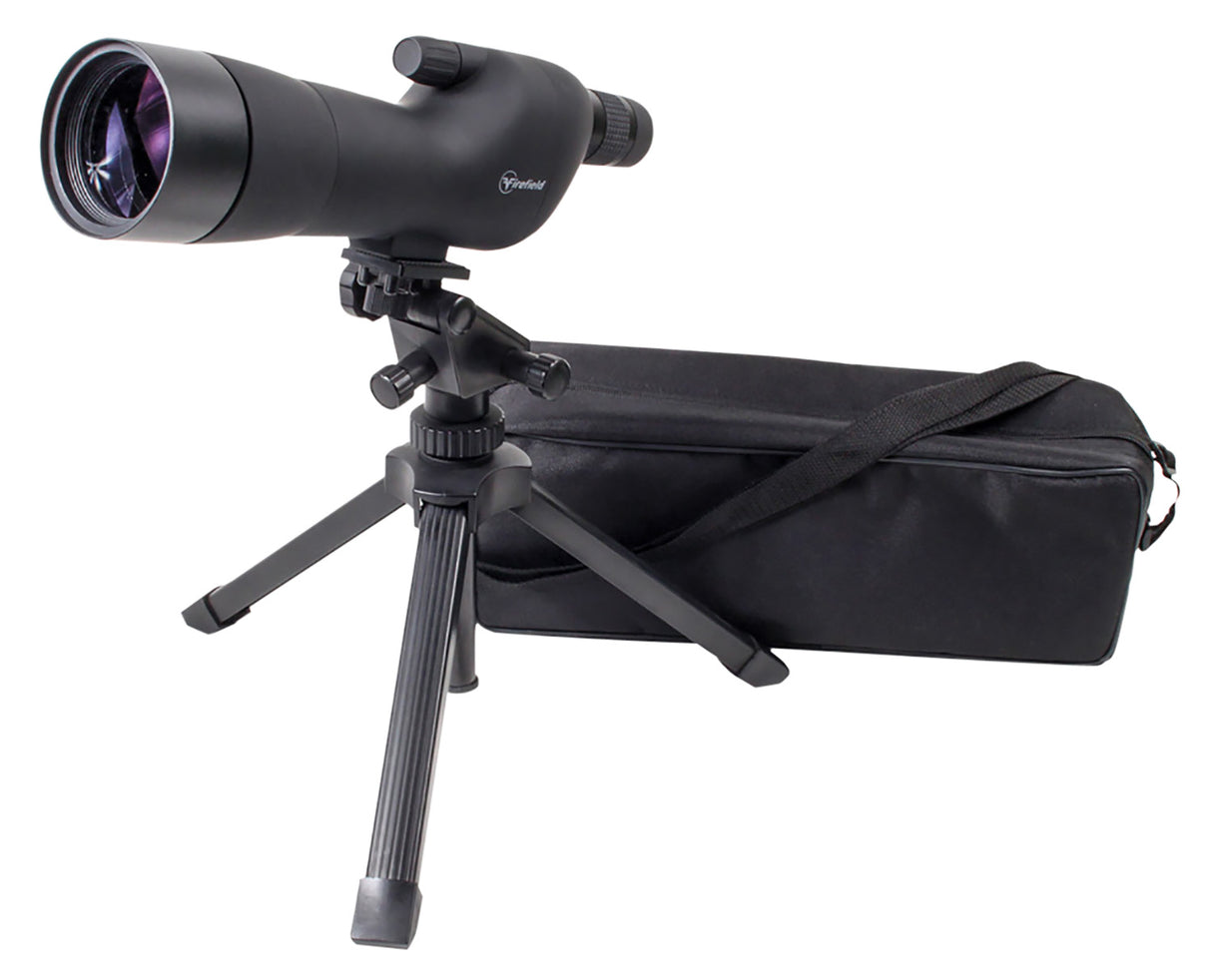 Firefield FF11018K Spotting Scope Kit 20-60x 60mm Black Rubber Armor Angled Body BaK-4 Roof Prism & Straight Eye Piece | FIREFIELD