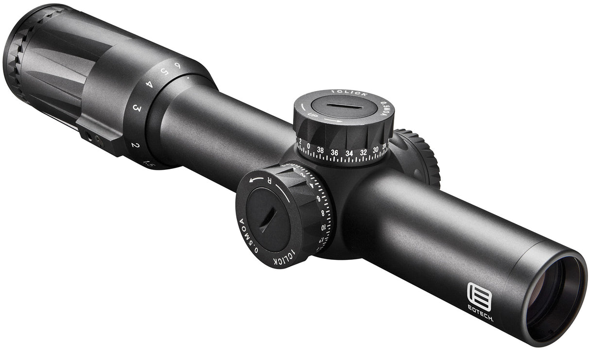 Eotech VDU16FFSR2G Vudu FFP Black Hardcoat Anodized 1-6x 24mm 30mm Tube Illuminated Green SR2-MOA Reticle Features Throw Lever | EOTECH