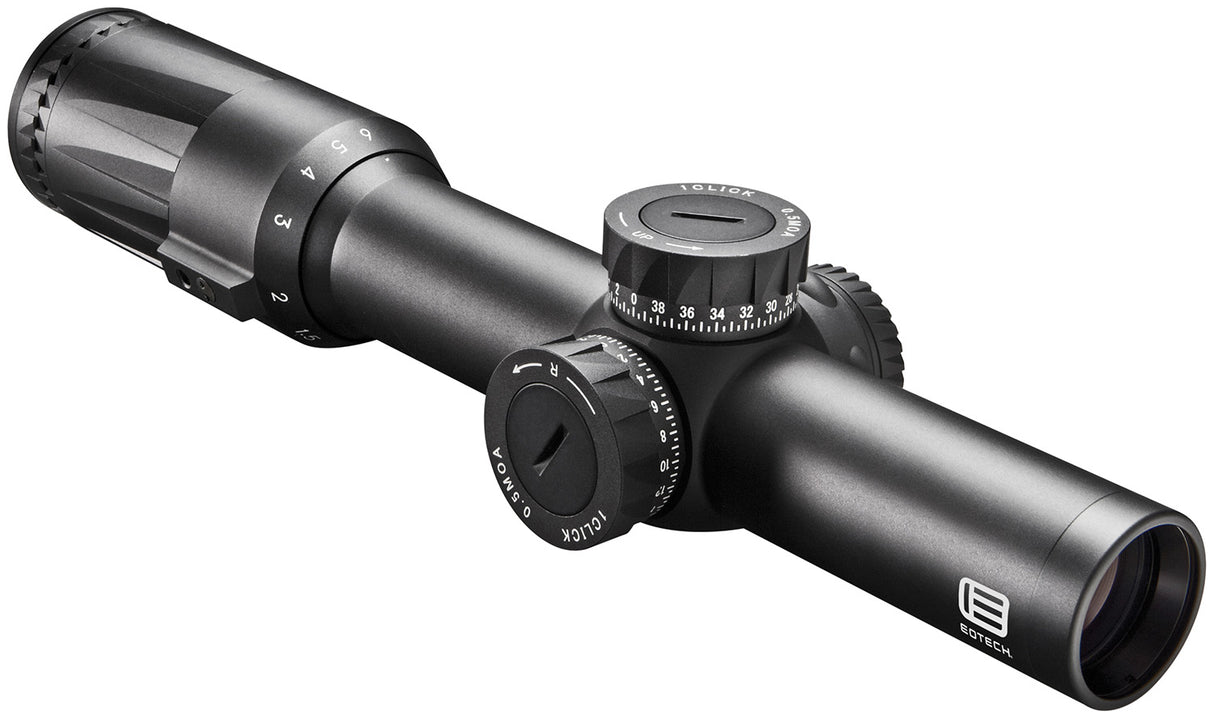 Eotech VDU16FFSR3G Vudu FFP Black Hardcoat Anodized 1-6x 24mm 30mm Tube Illuminated Green SR3-MOA Reticle Features Throw Lever | EOTECH