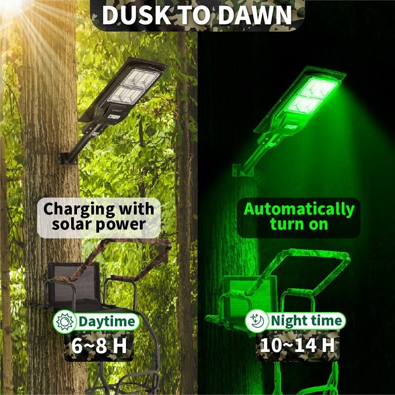 Langy Solar Green Feeder Light 180 LED — Hog & Fish Light | Langy Solar Lights | Outdoor Hunting
