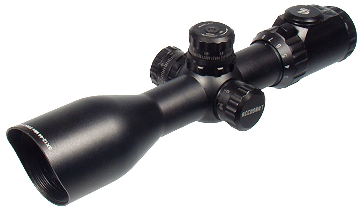 UTG SCP3-UM312AO Accushot Black Hardcoat Anodized 3-12x 44mm 30mm Tube Illuminated Red/Green Mil-Dot Reticle | UTG