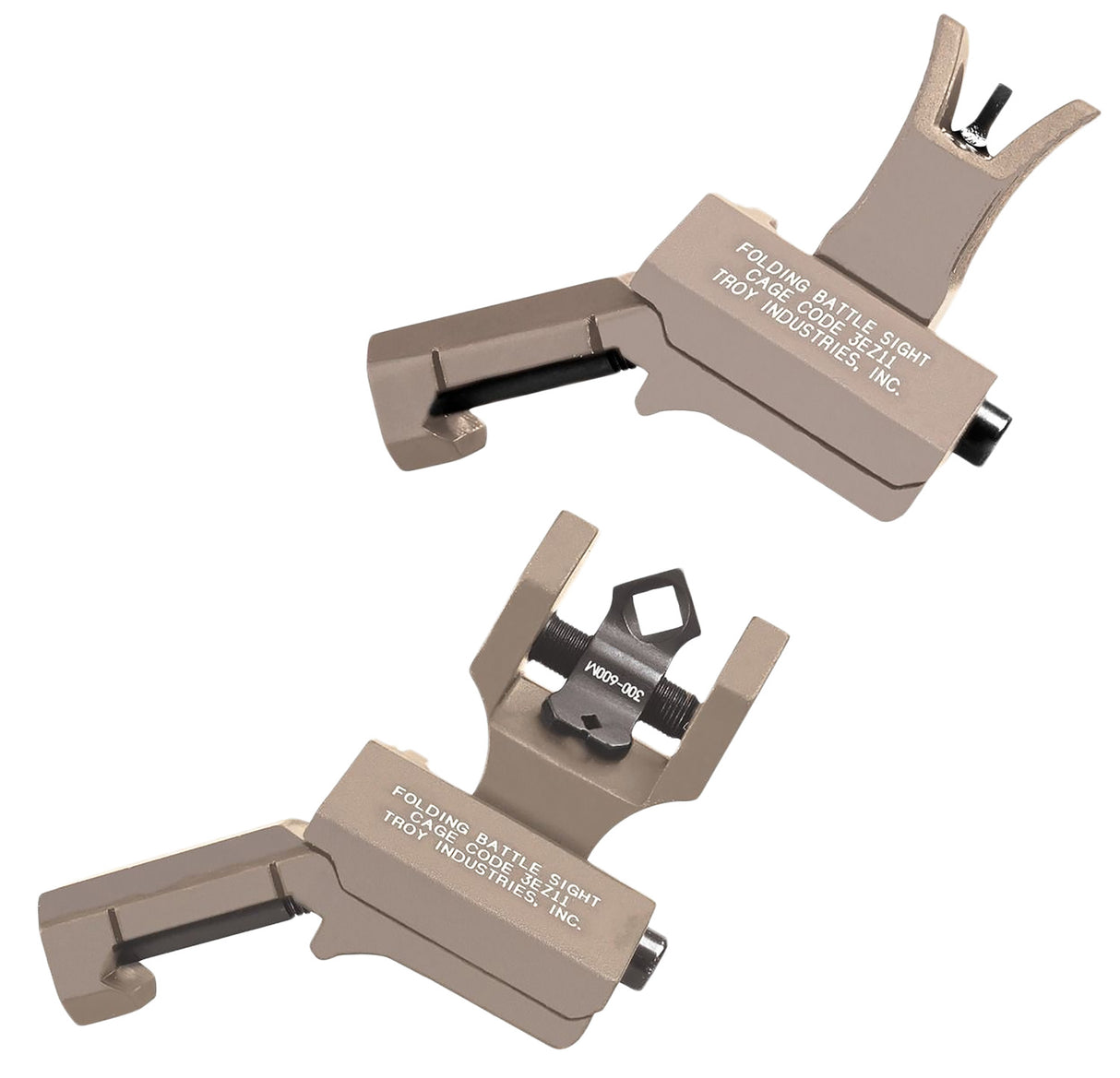 Troy Ind SSIG-45S-MDFT-00 45 Degree Offset Battlesight Set Flat Dark Earth Anodized M4 Front & Dioptic Rear | TROY IND