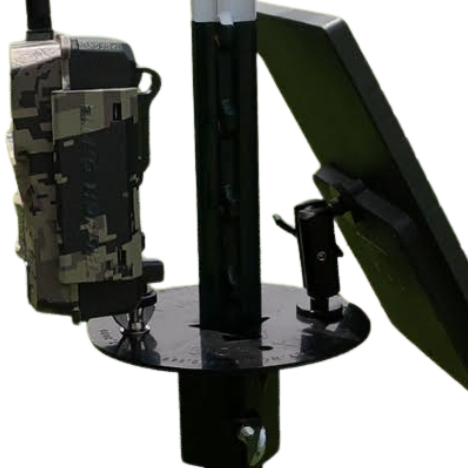 T Post Mount for 1 Camera and Solar Panel (includes 1 articulating arm for Solar and hardware for camera)