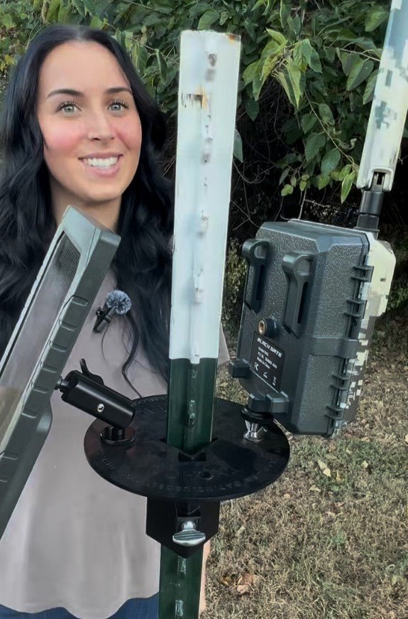 Patented T-Post Trail Camera & Solar Panel Mount — 1 Articulating Arm | ShopThermalOptics | Accessories