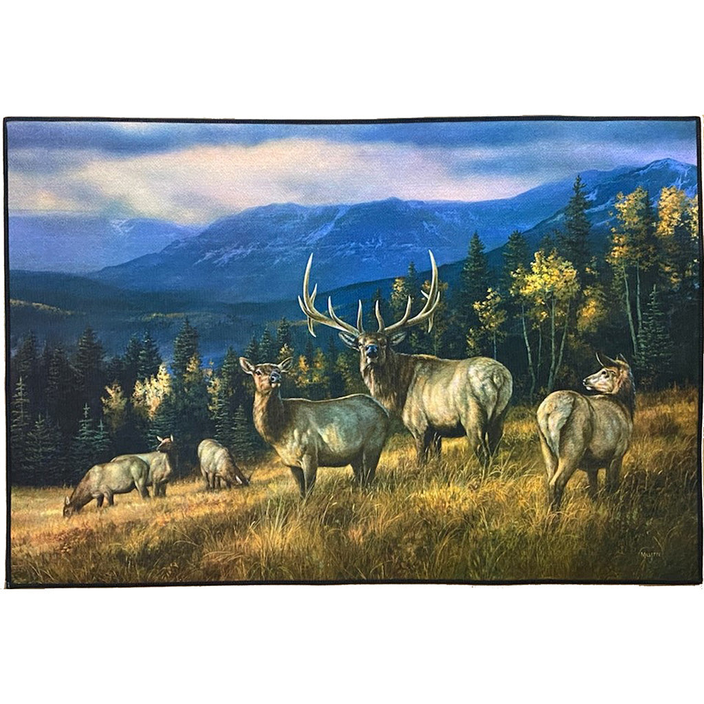 Custom Printed Rug Autumn Gold Elk | Custom Printed Rugs
