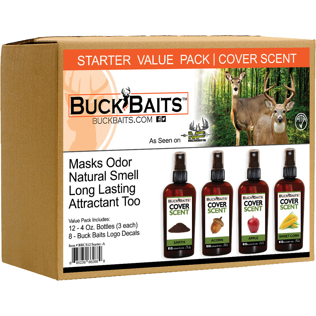 Buck Baits Cover Scent Starter Kit Earth/Acorn/ Apple/ Corn 3 oz. ea. | Buck Baits
