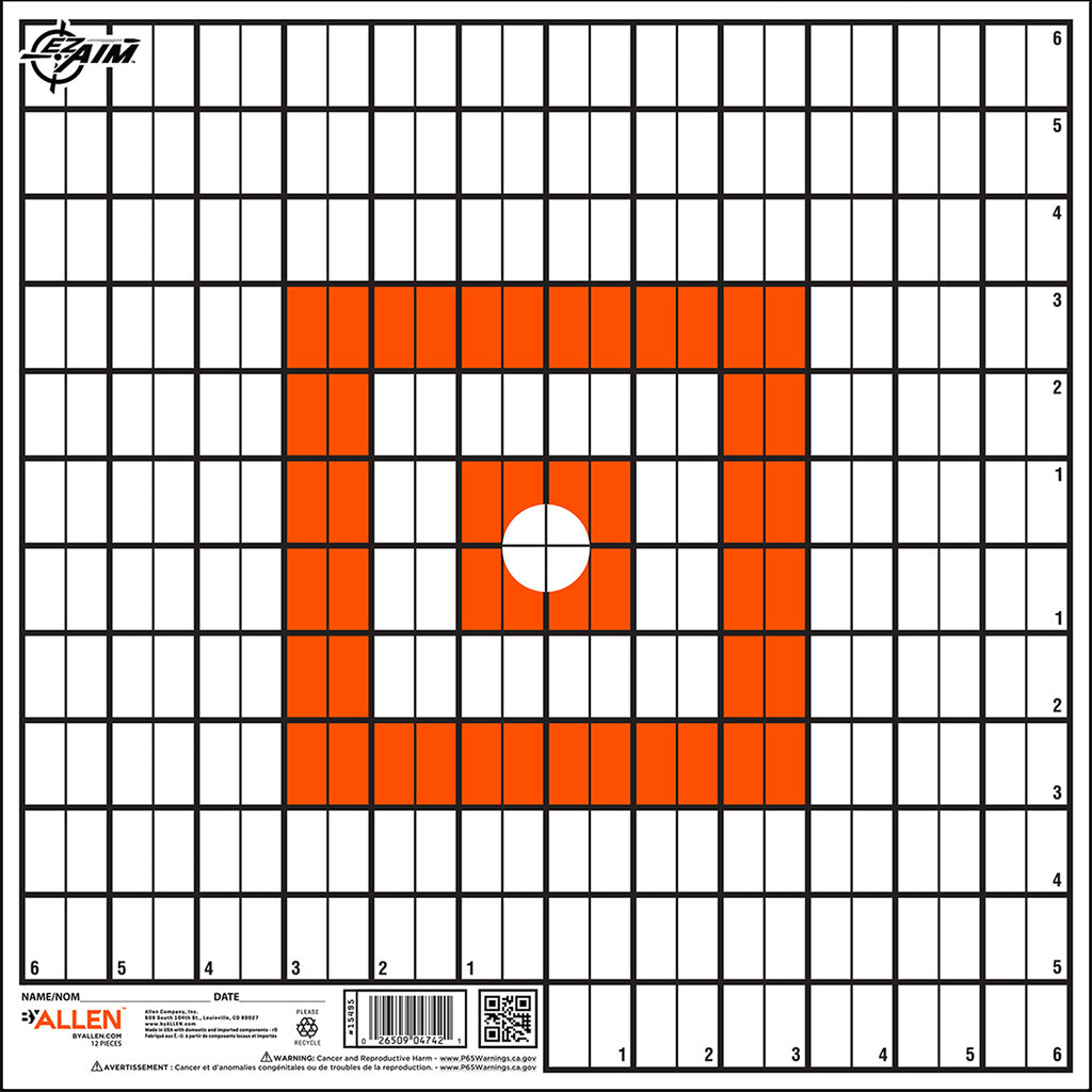 EzAim Grid Paper Targets 12x12 12 pk. | EZAim