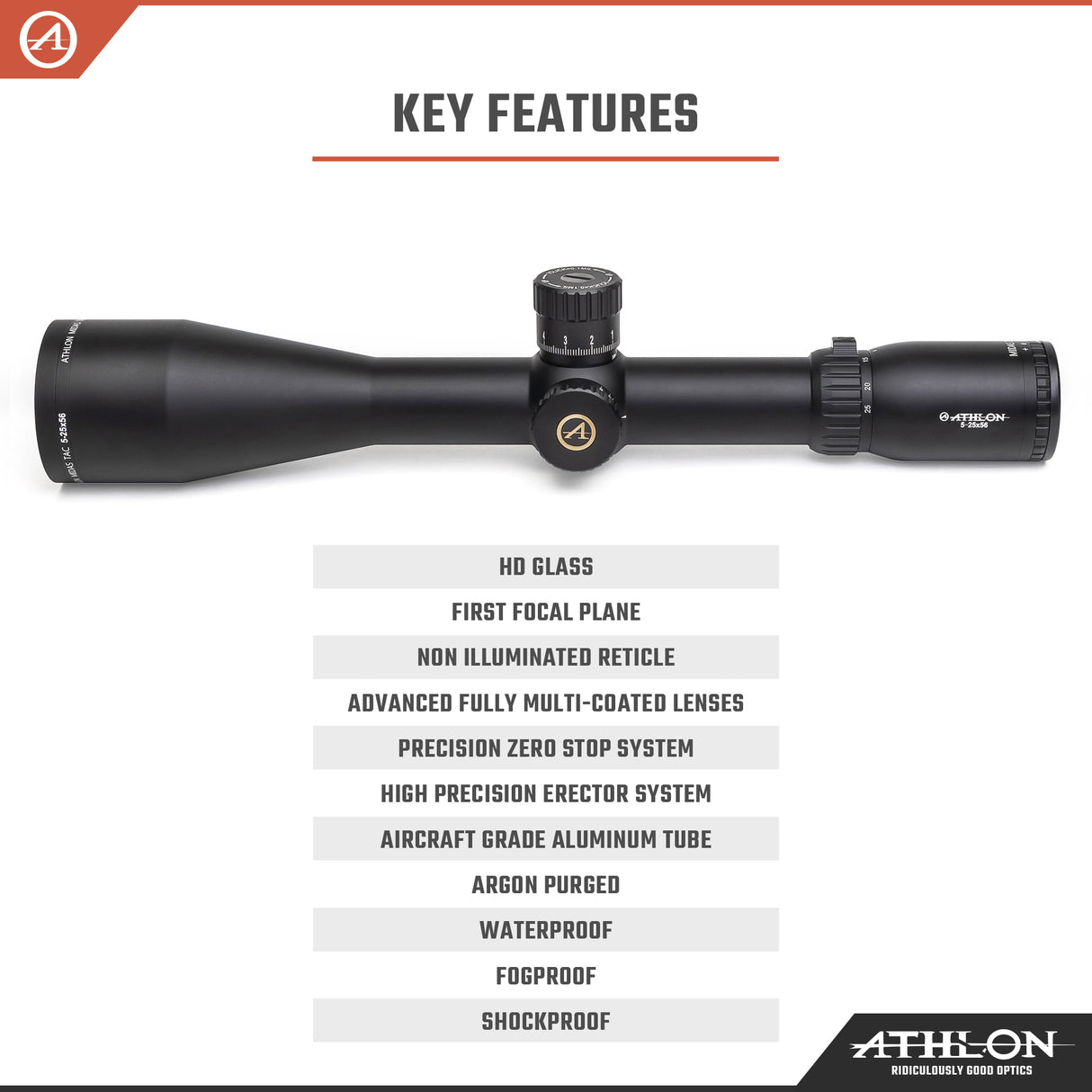 Midas TAC HD 5-25x56 APRS6 FFP MIL Reticle