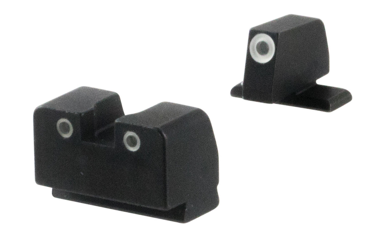 AmeriGlo SG181 Optic Compatible Sight for Sig Sauer Tall Suppressor Green Tritium White Outline Front Sight-Green Tritium White Outline Rear Sight