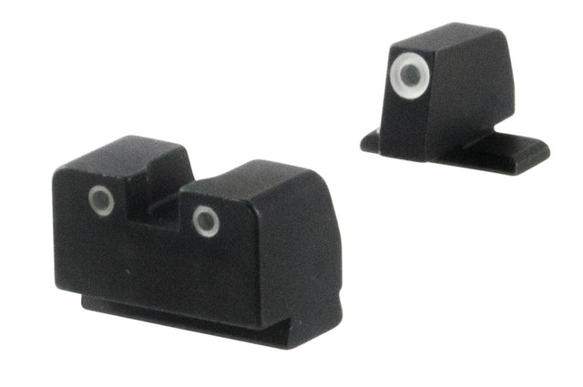 AmeriGlo SG181 Optic Compatible Sight for Sig Sauer Tall Suppressor Green Tritium White Outline Front Sight-Green Tritium White Outline Rear Sight