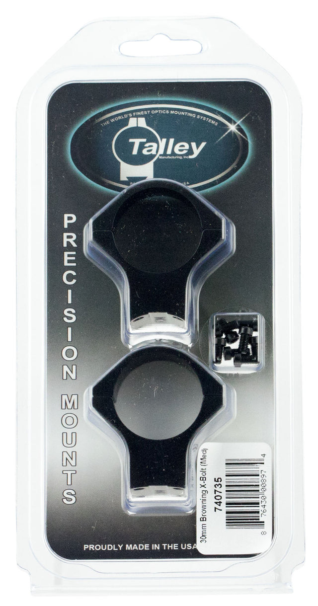Talley 740735 Scope Mount/Ring Combo Black Anodized 30mm Tube Fits X-Bolt Medium Rings