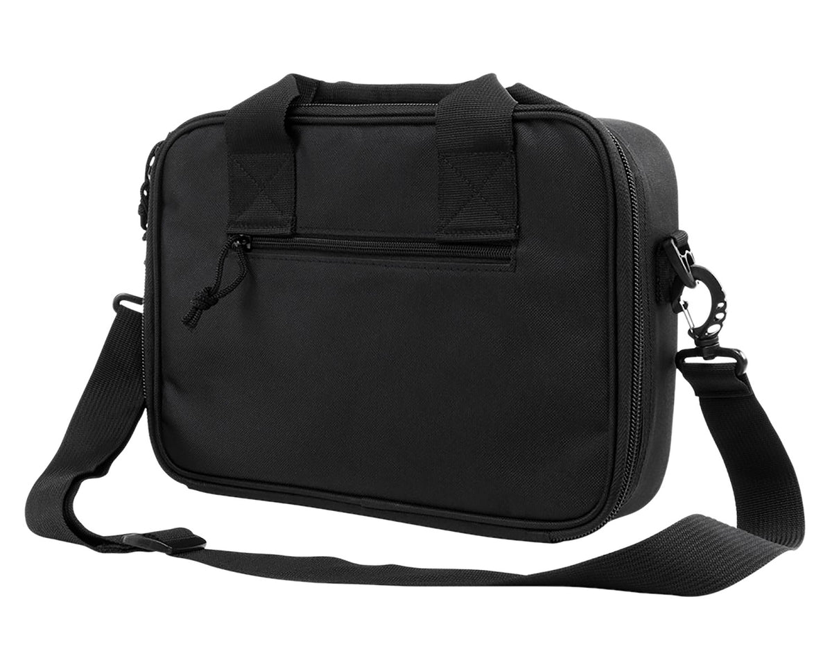 NcStar CPDX2971B VISM Double Pistol Range Bag w/ Mag Pouches Loop Fasteners Zippers Padding & Black Finish
