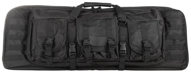 NcStar CVDC2946B36 VISM Double Carbine Case Black PVC Nylon w/ Foam Padding Lockable Zippers Pockets & MOLLE Webbing