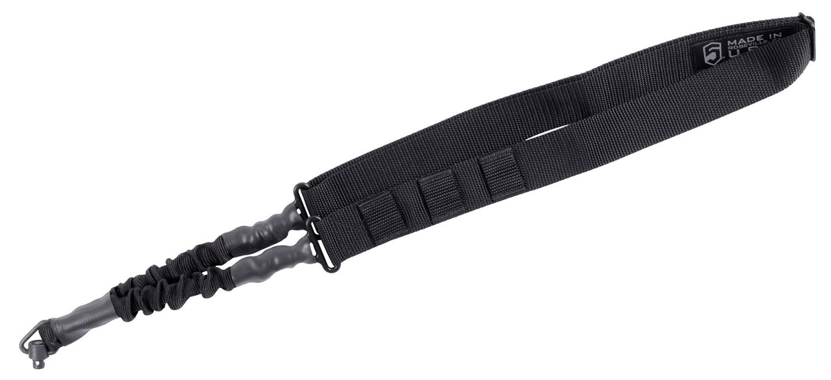 Phase 5 Weapon Systems SLGQD Single Point Sling Black Nylon Strap w/Elastic Shock-Cord 24.50-33.50" OAL Adjustable Bungee