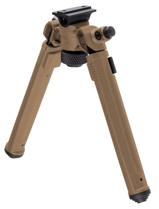 Magpul MAG951-FDE Bipod made of Aluminum with Flat Dark Earth Finish, ARMS 17S-Style Attachment, 6.80-10.30" Vertical Adjustment & Rubber Feet for AR-Platform | MAGPUL INDUSTRIES CORP
