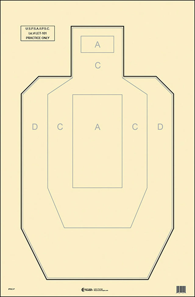 Action Target IPSCP100 Military IPSC/USPSA IPSC Paper Hanging 23" x 35" Black/White 100 Per Box