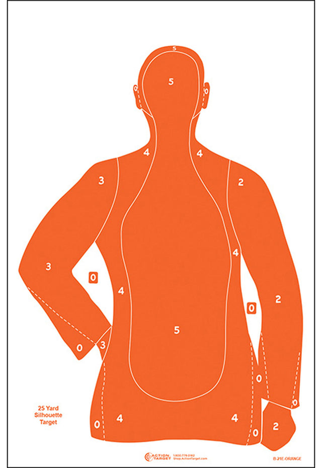 Action Target B21EORANGE100 Qualification Silhouette Paper 23" x 35" Orange 100 Per Box