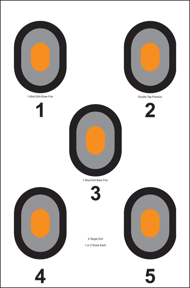 Action Target 530OC100 Bullseye Bullseye Paper 23" x 35" Multi-Color 100 Per Box