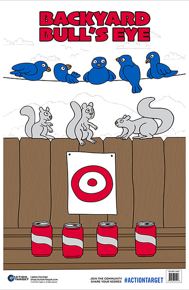 Action Target GSBKYARD100 Entertainment Animals/Cans/Target Paper Hanging 23" x 35" Multi-Color 100 Per Box