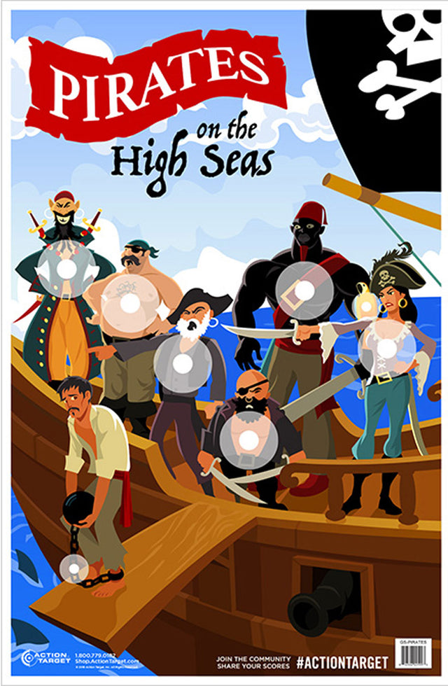 Action Target GSPIRATES100 Entertainment Pirates/Sailor Paper Hanging 23" x 35" Multi-Color 100 Per Box