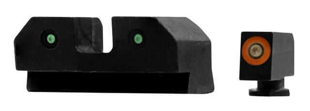XS Sights GLR012P6N R3D Night Sights fits Glock Black | Green Tritium Orange Outline Front Sight Green Tritium Rear Sight