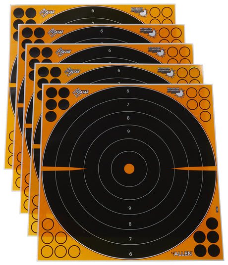 EZ-Aim 15227 Splash Reactive Self-Adhesive Paper Black/Orange 16" Bullseye 5 Pack | EZ-AIM