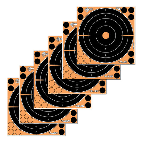 EZ-Aim 15316 Splash Reactive Self-Adhesive Paper Black/Orange 8" Bullseye 6 Pack | EZ-AIM