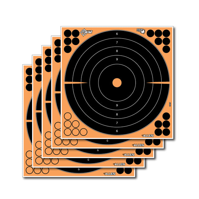 EZ-Aim 15317 Splash Reactive Self-Adhesive Paper Black/Orange 12" Bullseye 5 Pack | EZ-AIM