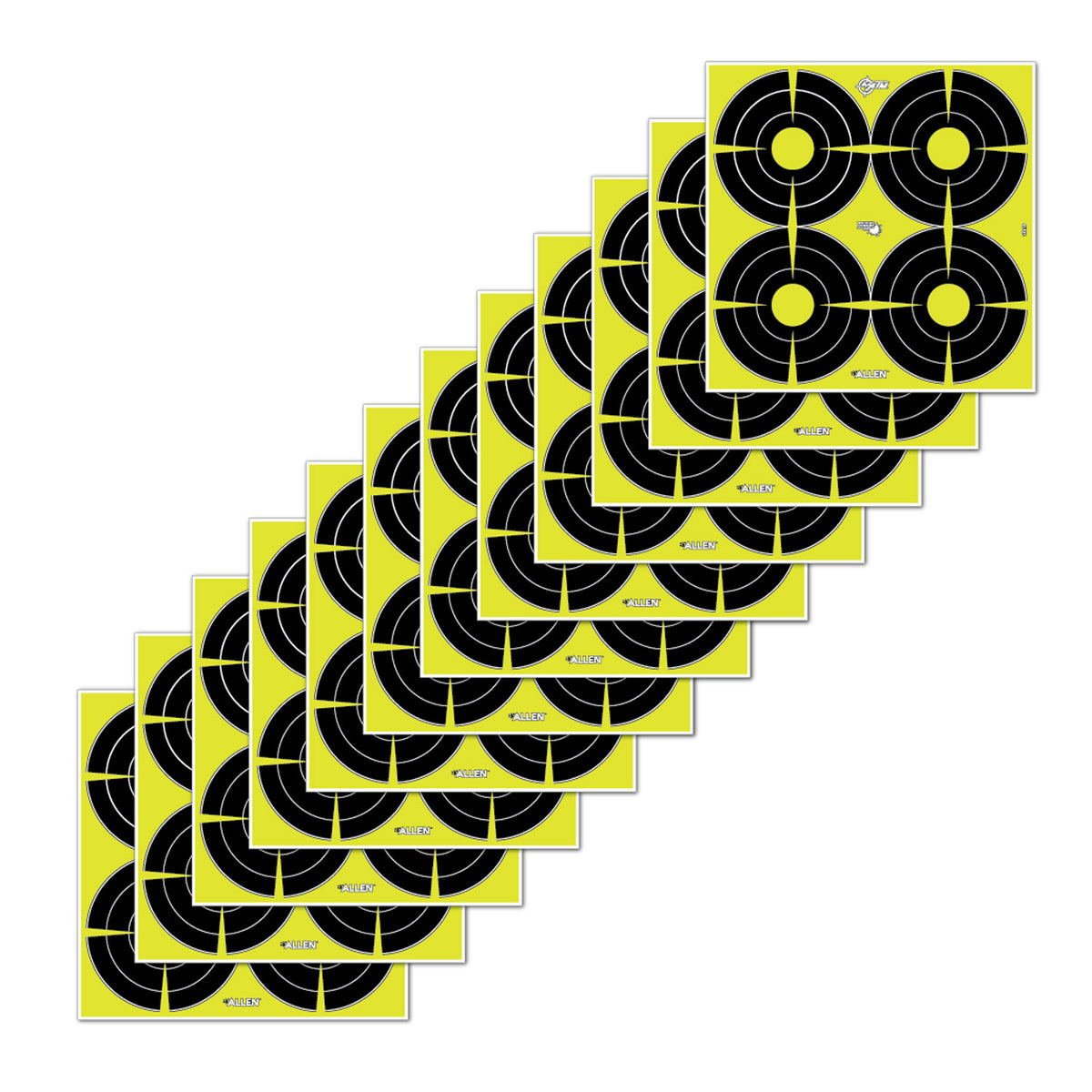 EZ-Aim 15218 Splash Reactive Target SPOT Paper Hanging 12" x 12" Black/Yellow 12 PK | EZ-AIM
