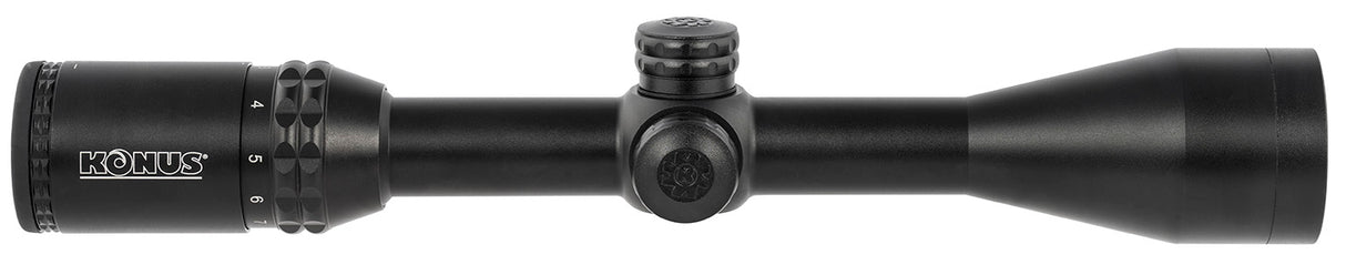 Konus 7279 KonusPro 275 Matte Black 3-10x 44mm 1" Tube Dual Illuminated Blue/Red Engraved 275 Ballistic Dot Reticle | KONUS