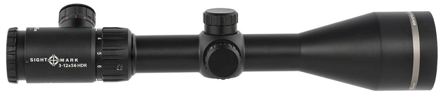 Sightmark SM13080HDR Core HX Black Hardcoat Anodized 3-12x56mm 30mm Tube Illuminated Red HDR Reticle | SIGHTMARK