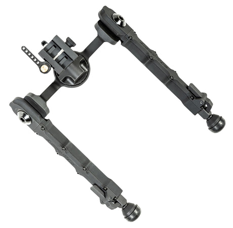 Accu-Tac FCSRBG200 FC-5 G2 Bipod made of Black Hardcoat Anodized Aluminum with Picatinny Attachment, Steel Feet & 6"-10.60" Vertical Adjustment | ACCU-TAC