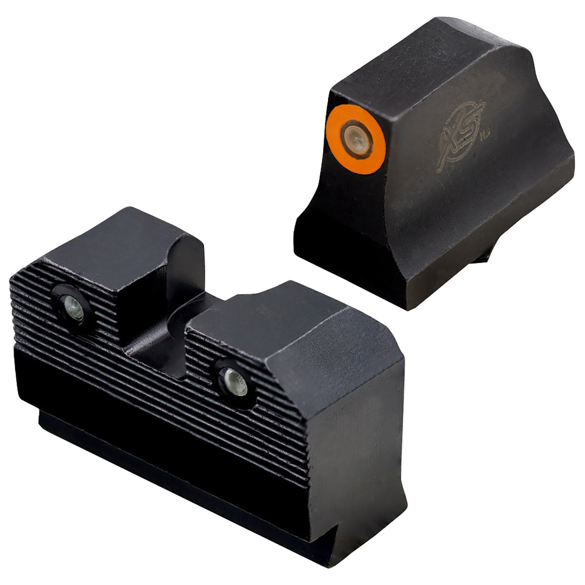 XS Sights GLR021P6N R3D Night Sights fits Glock Black | Green Tritium Orange Outline Front Sight Green Tritium Rear Sight