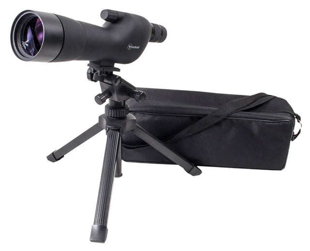 Firefield FF11018K Spotting Scope Kit 20-60x 60mm Black Rubber Armor Angled Body BaK-4 Roof Prism & Straight Eye Piece | FIREFIELD