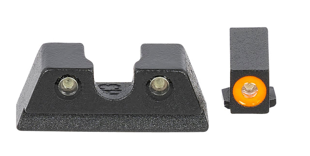 Meprolight USA 402203131 Hyper-Bright Green Tritium Orange Outline Front Sight-Green Tritium Black Outline Rear Sight Glock 42/43