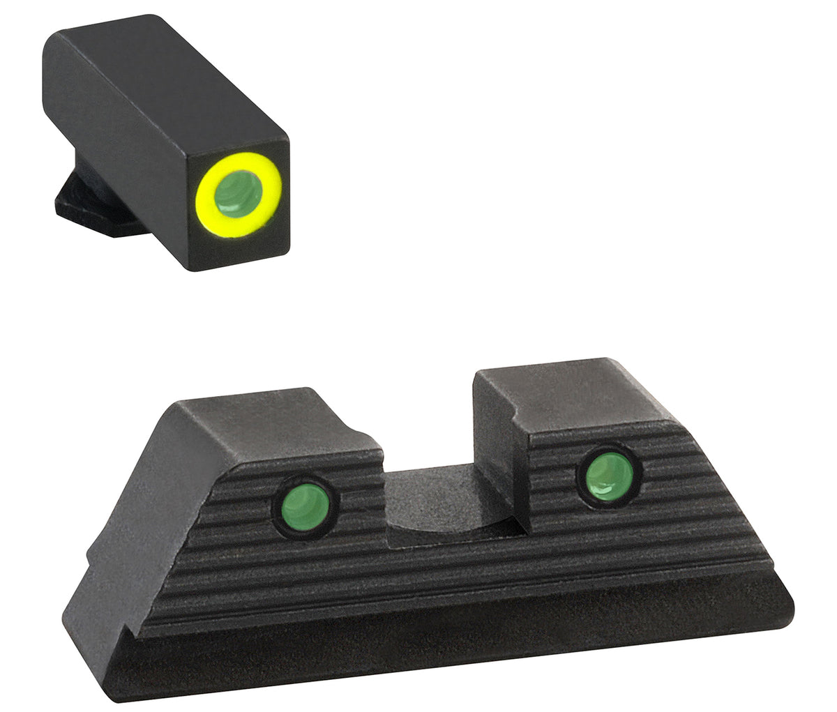 AmeriGlo GL821 Trooper Sight Set for Glock Green Tritium LumiGreen Outline Front Sight-Green Tritium Black Outline Rear Sight