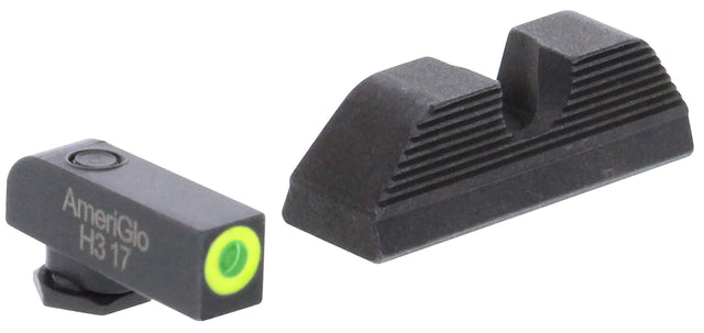 AmeriGlo GL354 Protector Sight Set for Glock Green Tritium LumiGreen Outline Front Sight-Black Serrated Rear Sight