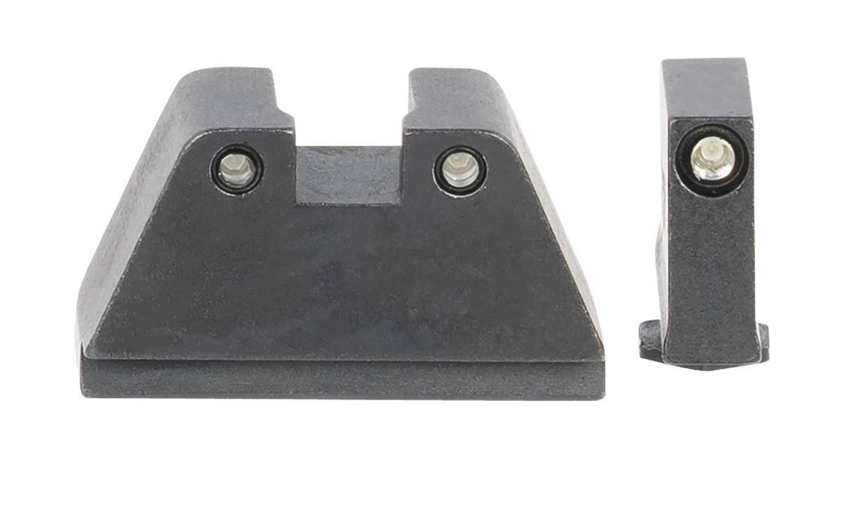AmeriGlo GL814 Optic Compatible Sight Set for Glock 2XL Tall Green Tritium Black Outline Front Sight-Green Tritium Black Outline Rear Sight