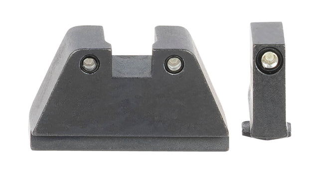 AmeriGlo GL814 Optic Compatible Sight Set for Glock 2XL Tall Green Tritium Black Outline Front Sight-Green Tritium Black Outline Rear Sight