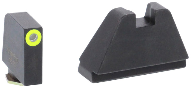 AmeriGlo GL682 Optic Compatible Sight Set for Glock 5XL Tall Green Tritium LumiGreen Outline Front Sight-Black Rear Sight