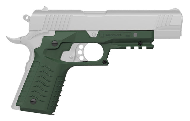 Recover Tactical CC3H03 Grip & Rail System OD Green Polymer Picatinny for Standard Frame 1911