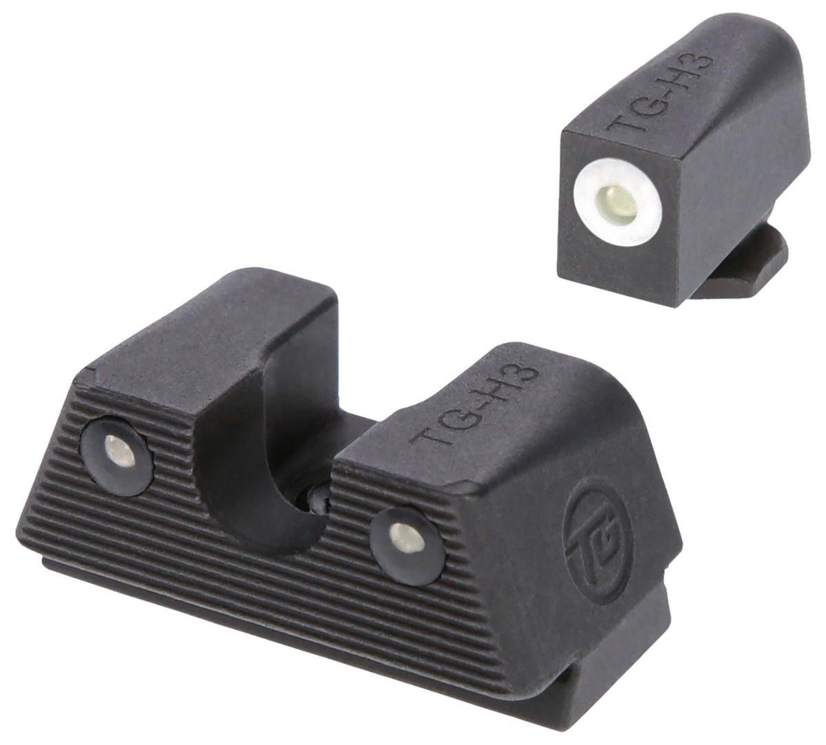 TruGlo TGTG231G1XA Tritium X White Outline Tritium Front/Green Tritium Rear/Black Nitride Fortress Frame, Compatible w/Glock 42/43/43X/48 Except MOS, Front Post/Rear Dovetail Mount