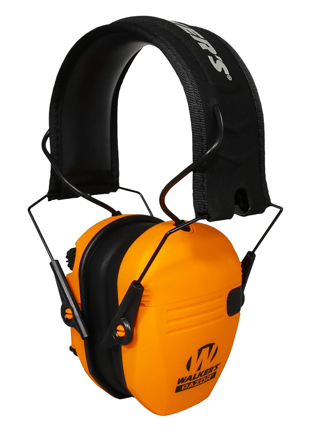 Walker's GWPRSEMBLZ Razor Slim Electronic Muff 23 dB Over the Head Blaze Orange/Black Polymer