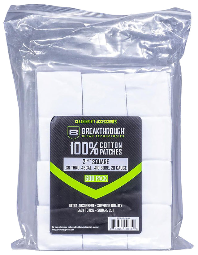 Breakthrough Clean BTCPS214600 Square Patches 38-45 Cal/.410-20 Gauge 600 pieces