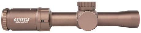 Geissele Automatics Super Precision Desert Dirt Anodized 1-6x 26mm 30mm Tube Illuminated DMRR-1 Reticle | GEISSELE AUTOMATICS