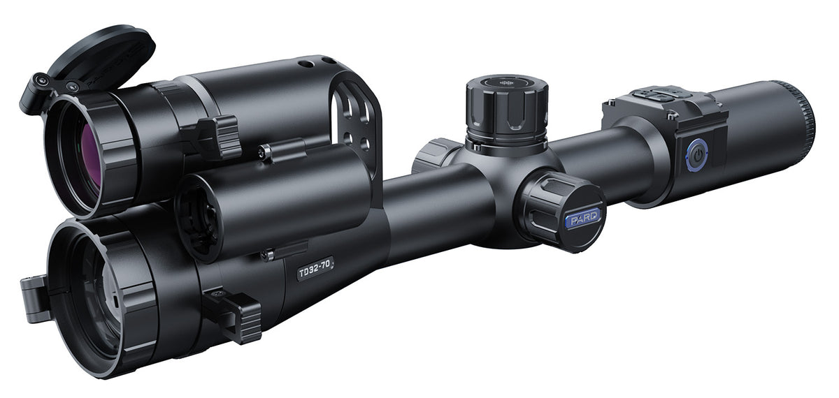 PARD TD3270/850/L/F TD32 Multispectral Thermal Night Vision Rifle Scope Black 3-6.5x 70mm, 35 mm Multi Reticle Features Laser Rangefinder | OPTIMAX TECHNOLOGY LLC