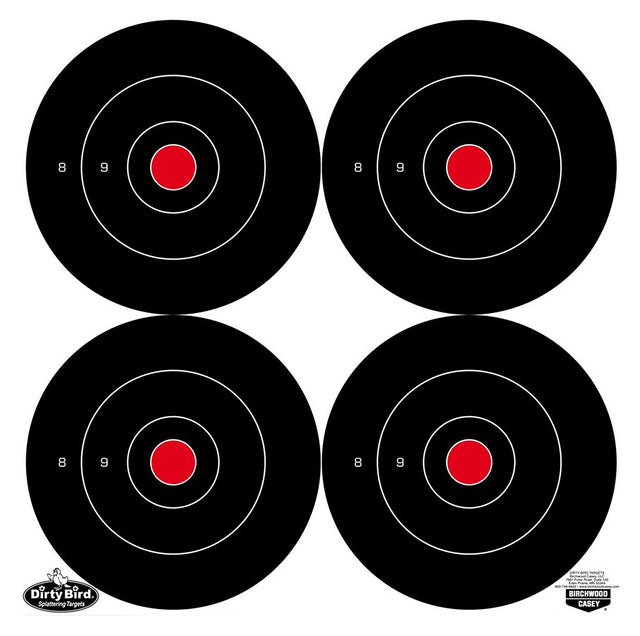 Birchwood Casey 35504 Dirty Bird 5.50" Bullseye Tagboard Hanging Black/White 12 PK