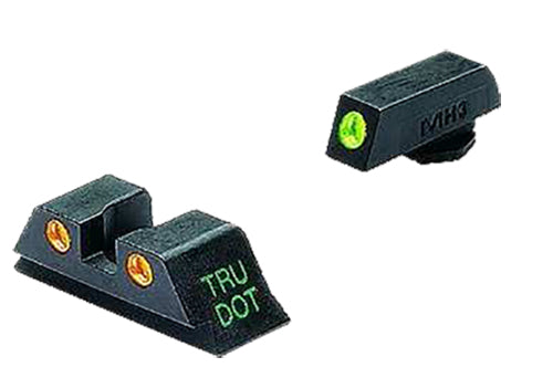 Meprolight USA 102223301 Tru-Dot Sight Set Green Tritium Front/Orange Tritium Rear, Compatible w/Glock 10mm/45 ACP