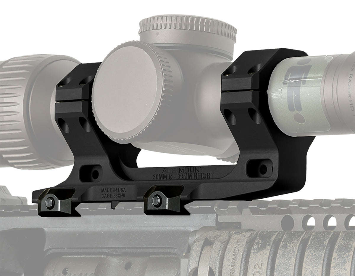 Reptilia LLC 100116 AUS Optic Mount Black 7075-T6 Aluminum 30mm Tube Mil-Spec 1913 Picatinny Rail Mount